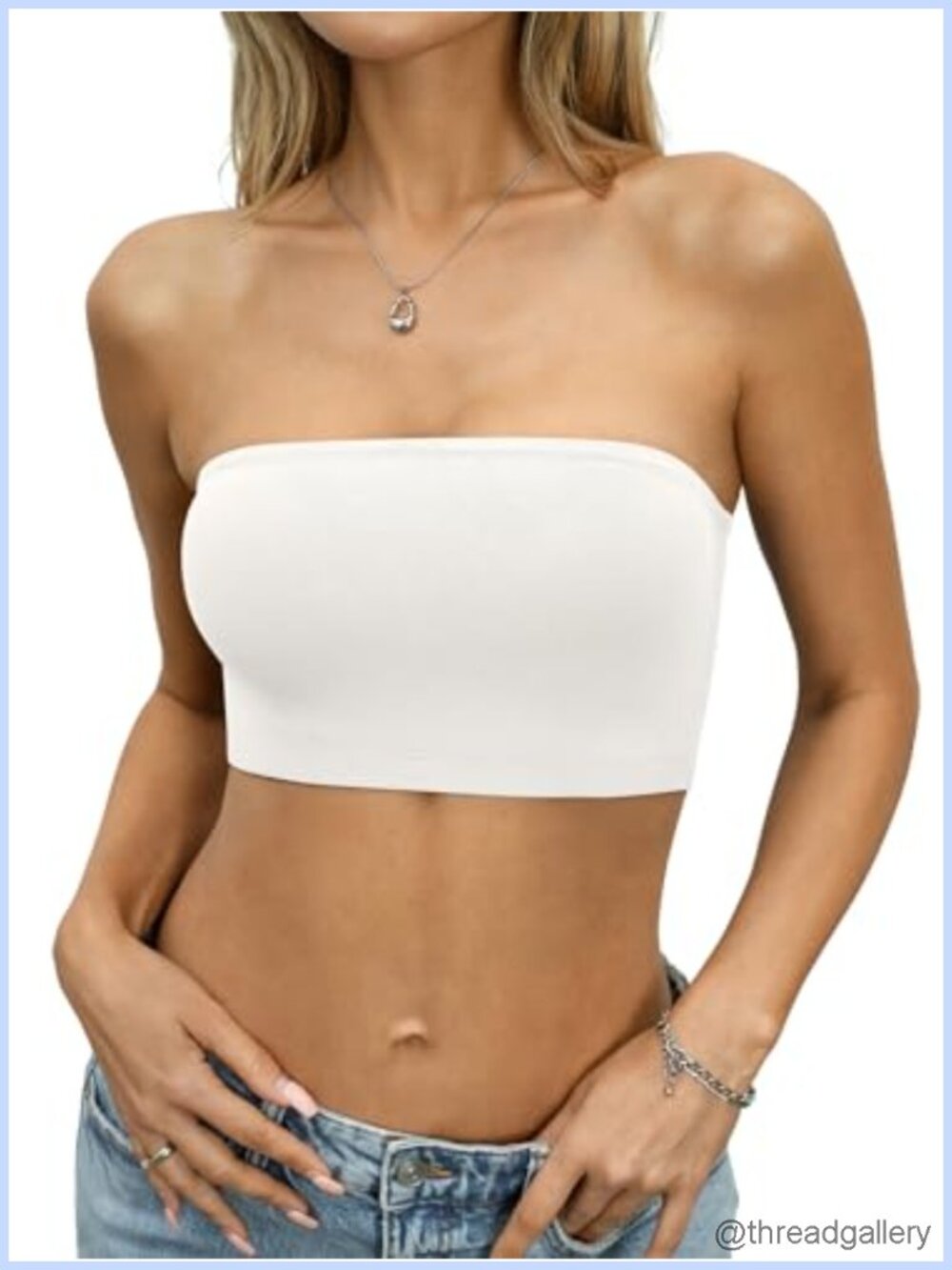 Womens Strapless Tube Top Bandeau Crop Tank Top